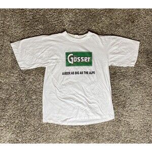 Vintage Göser Beer Shirt “a Beer As Big As The Alps” Comedic Tee 80s 90s XL